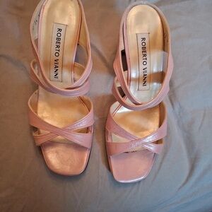Roberto Vanni Pink Strappy Sandals